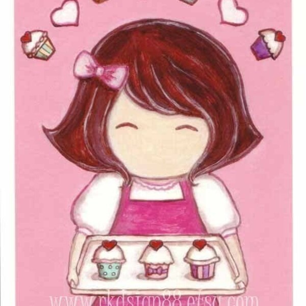 She loves cupcakes - Cute Arts