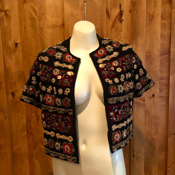 40s/50s Metallic Beaded Gold Embroidered Spanish R