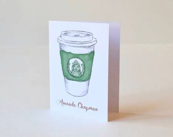 Personalized Coffee Lover Notecard