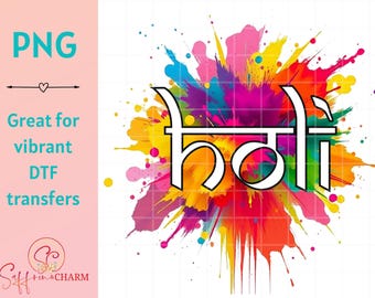 Holi Paint Splatter PNG Modern Holi Design Indian Festival Art  Digital Download Colorful Holi DTF Sublimation