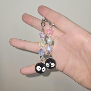 Handmade Soot Sprites Clay and Acrylic keychains | Studio Ghibli inspired | Spirited Away | My Neighbor Totoro | Susuwatari
