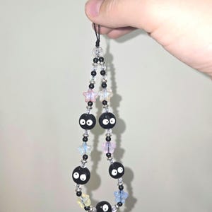 Handmade Studio Ghibli Soot Sprite Phone Strap | Spirited Away / My Neighbor Totoro | Susuwatari | Hayao Miyazaki
