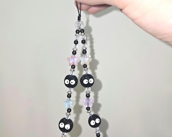 Handmade Studio Ghibli Soot Sprite Phone Strap | Spirited Away / My Neighbor Totoro | Susuwatari | Hayao Miyazaki