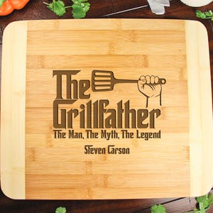 Tabla de cortar personalizada "El Padre de la Parrilla", inauguración de la casa, parrilla, barbacoa, Día del Padre, San Valentín, 4 de julio, regalo para anfitrionas, familia