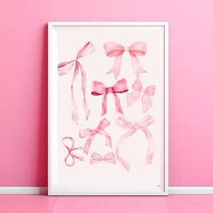 pink multi bow coquette poster