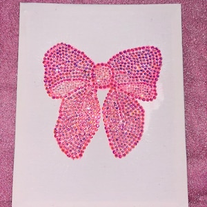 Bedazzled Pink Bow Canvas