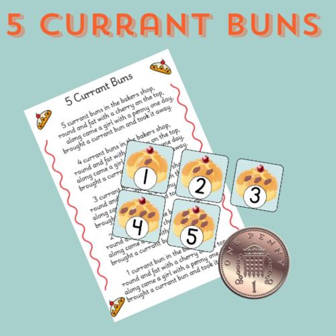 5 Currant Buns Printable Etsy UK