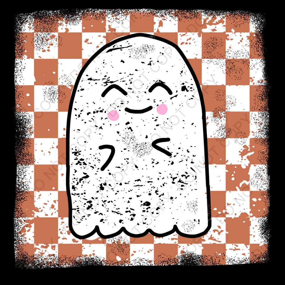 Checked Ghost Orange Checkered Ghost Png, Digital Download, Sublimation Ghost - Etsy