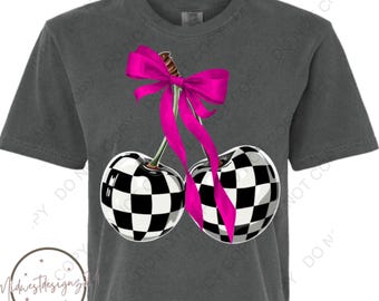 Checkered bow Cherry bow png, digital download, sublimation design  Trendy design, bow png, coquette bow cherry  popular png