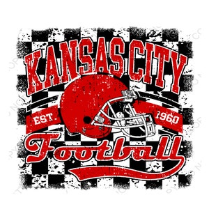 Kansas city png,sublimation design, Trendy, popular png football checkered