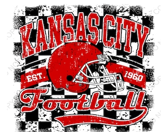 Kansas City PNG, diseño de sublimación, fútbol a cuadros PNG popular y de moda