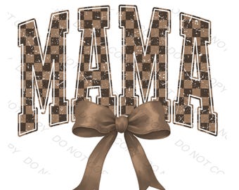Mamá a cuadros color canela png, descarga digital, sublimación de moda, sublimación, dtf, neutral, lazo coqueto geez louis
