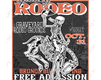 Western halloween png, squelette png, fantasmagorique rodéo png
