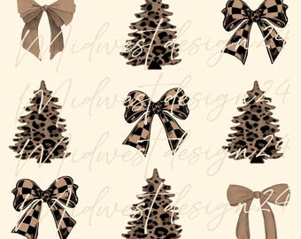 Kokette Bogen PNG, Kokette Leoparden Png, Rosa Kokette Schleife Png, Leoparden Bogen Png, Kokette Weihnachten Bogen Urlaub Png, Santa Shirt Designs