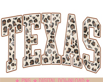 Leopard texas png, digital download, sublimation design  Trendy design, leopard png