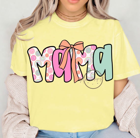 Mama PNG, smiley Mama Png ,coquette bow PNG | mama Digital Download, mama Sublimation Design, popular, trending, mama preppy, mama, cute