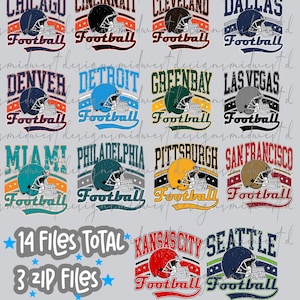 Kansas city, design di sublimazione png di football di Dallas, popolare png di football, bundle di football, file digitali di football di 14 più in un altro elenco