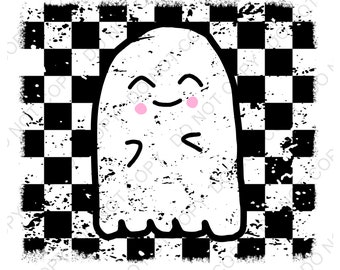 Fantasma a cuadros png, descarga digital, fantasma a cuadros de sublimación