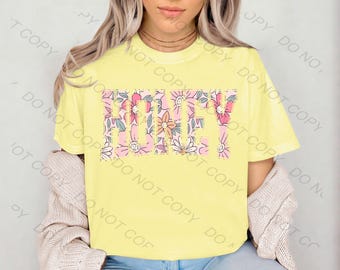 Floral honey png, digital download, sublimation design  Trendy design, floral png, spring, flowers, easter png, honey png