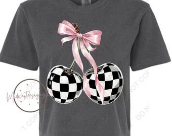 Checkered bow Cherry bow png, digital download, sublimation design  Trendy design, bow png, coquette bow cherry  popular png