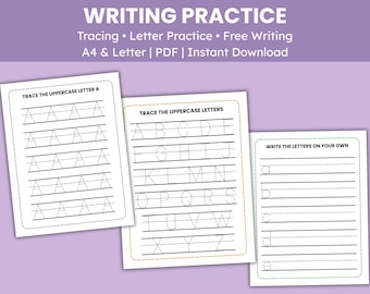 Letter Formation Uppercase Lowercase Letters Alphabet Writing Practice Sheets Letter Tracing Worksheets Uppercase Letters Tracing Letters