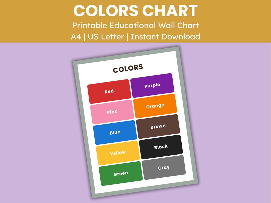 Printable Color Wall Homeschool Printables Educational Wall Art Printable Colors Wall Art ...