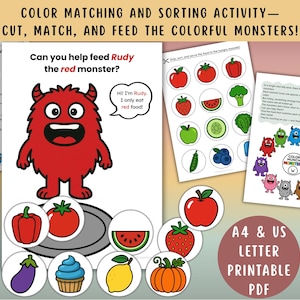 Fun Learning Color Sorting Matching Game Printable Color Worksheet Homeschool Resources Color Activities Color Matching Preschool Activity