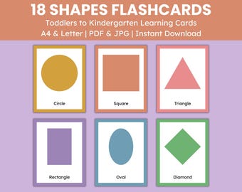 Lernen Formen für Vorschule Homeschool Klassenzimmer Flashcards Formen für Kleinkind Vorschule Materialien Formen Flashcards Homeschool Printables