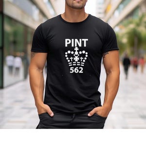 Imperial Pint Bier Symbol Unisex T-Shirt, British Pint Kurzarm Shirt, Brauerei Geschenk Top, Alkohol Grafik Tshirt, Bier Liebhaber Kleidung