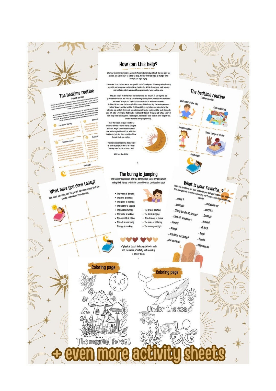 Bedtime Routine for Toddlers, Including Activity Sheets With Calming ...