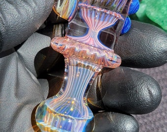 Small Silver & Gold Chillum Fumed Handmade Borosilicate Glass boro, art pipe, SaltyDogGlass Ethan Lesch