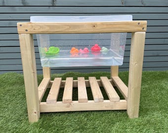 Handmade Wooden Montessori Sensory Table: Kids' Water & Sand Activity Station