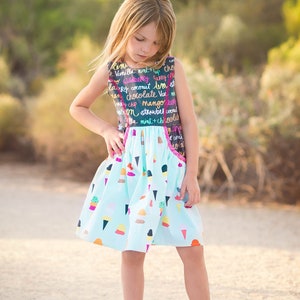 The Chloe Dress and Romper PDF Sewing Pattern Size 6 month - 12 year Girls Toddler Tween