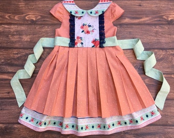 The Josephine Pleated Dress PDF Sewing Pattern Size 12 month - 12 year Girls Toddler Tween