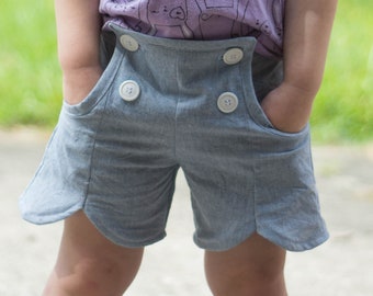 The Saltwater Bottoms Pants & Shorts PDF Sewing Pattern Size 6 month - 12 year Girls Baby Toddler Tween