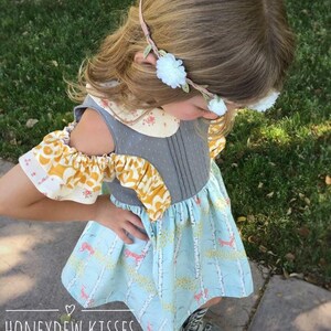 The Chloe Dress and Romper PDF Sewing Pattern Size 6 month - 12 year Girls Toddler Tween