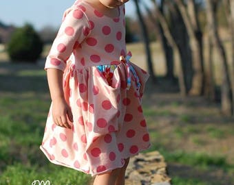 The Penelope Pockets Knit Dress PDF Sewing Pattern Size 12 month - 12 year Girls Toddler Tween