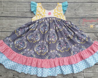 The Eleanor Dress, Top and Romper PDF Sewing Pattern Size 12 month - 12 year Girls Toddler Tween
