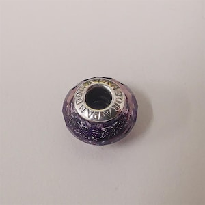 pandora facetted dark purple charm murano glass charm