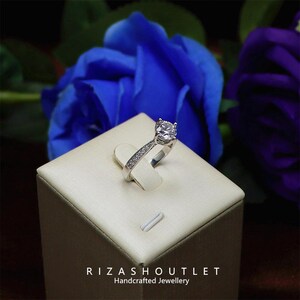 S925 Sterling Silver Simple Minimalist Diamond Ring