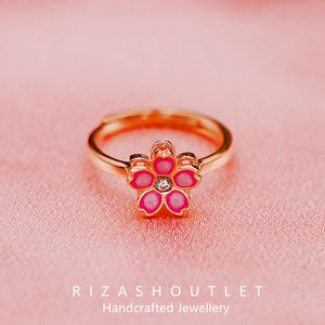 s925 Silver Cherry Blossom Ring Flower Ring s925 sterling silver ring