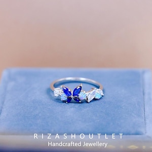 Jewelry for Women 925 Sterling Silver Opal Butterfly Ring