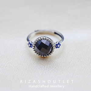 Flower Open Adjustable Ring S925 Sterling Silver Zircon