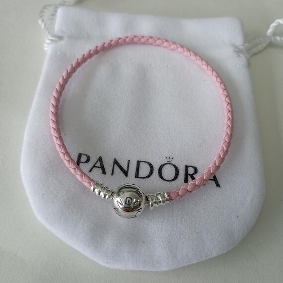 Pink Pandora Leather Bracelet Pandora Pink Silver Leather Charm
