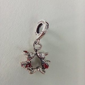 Pandora Mickey  Minnie Kissing Dangle Charm S925 ALE