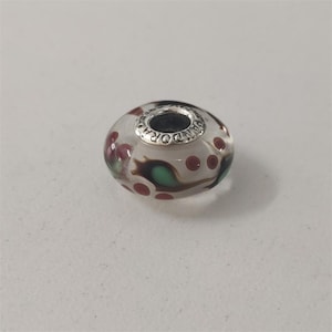 pandora christmas holly murano glass charm bead silver s925 ale