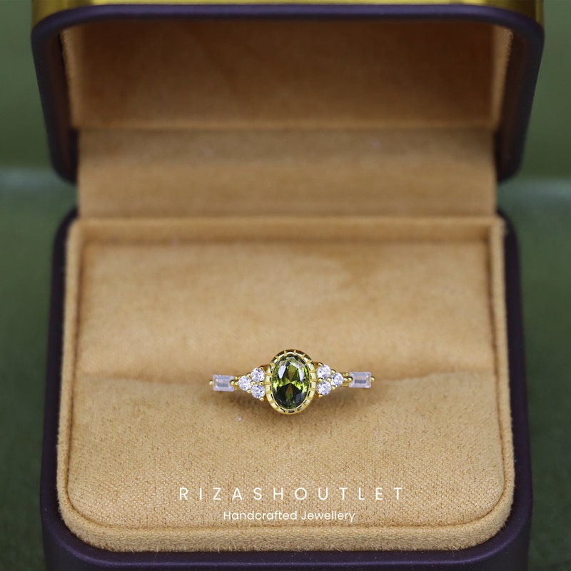 Peridot Engagement Ring - Etsy