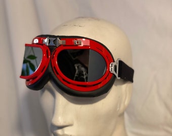 Valentine Rocket Red Cybergoth Industrial Unisex Club kid Goth Punk Cyber Rivet cosplay anime goggles pilot hair extensions costume gift