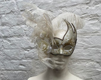 Ice queen Venetian Jester Half Mask Halloween Gothic Romantic Steampunk Theatrical decorative costume party sexy decoration white  metallic