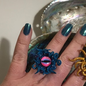 Mermaid jewellery adjustable finger ring other worldly goth steampunk beastie octopus kraken tentacles for any sized finger anime manga cute